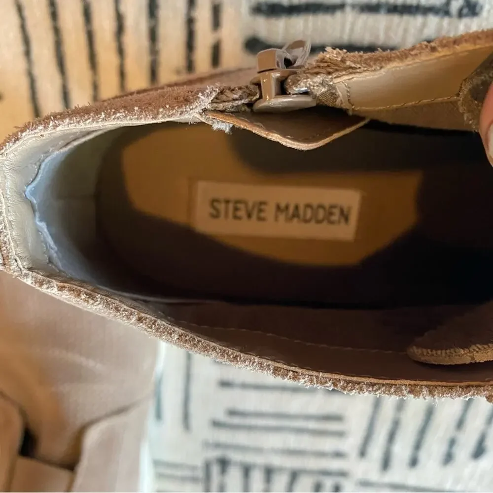 Steve Madden Flavy taupe suede hidden wedge sneakers size US 9